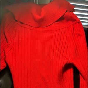 Red turtleneck